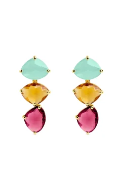 Pendientes Drop Narciso Plata Baño Oro