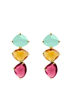 Pendientes Drop Narciso Plata Baño Oro