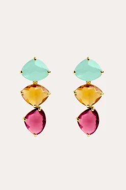 Pendientes Drop Narciso Plata Baño Oro