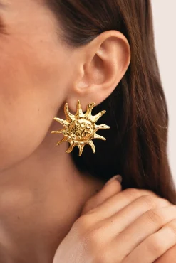 Pendientes Sun Light Acero Baño Oro