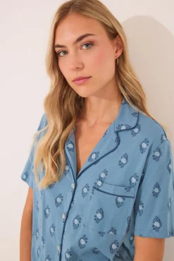 Pijama camisero Capri 100% algodón paisley