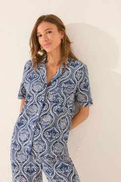 Pijama camisero Capri estampado allover