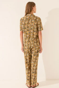 Pijama camisero estampado floral