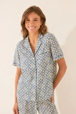 Pijama camisero estampado sello