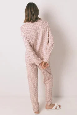 Pijama camisero largo 100% algodón flores rosa