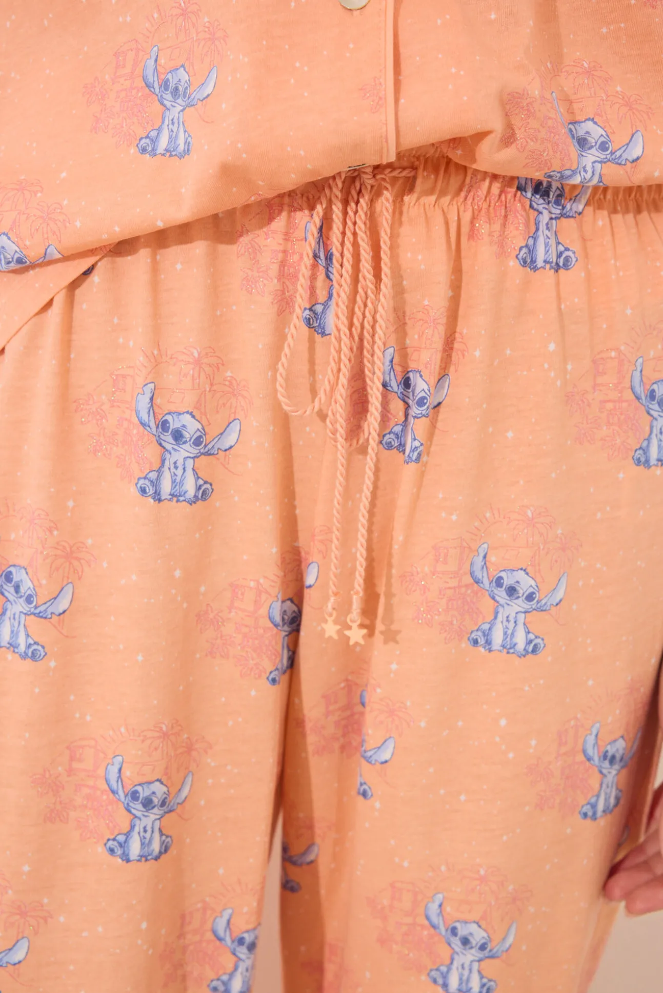 Pijama camisero Lilo & Stitch algodón naranja