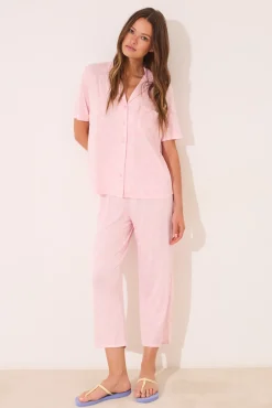 Pijama camisero rosa Capri viscosa