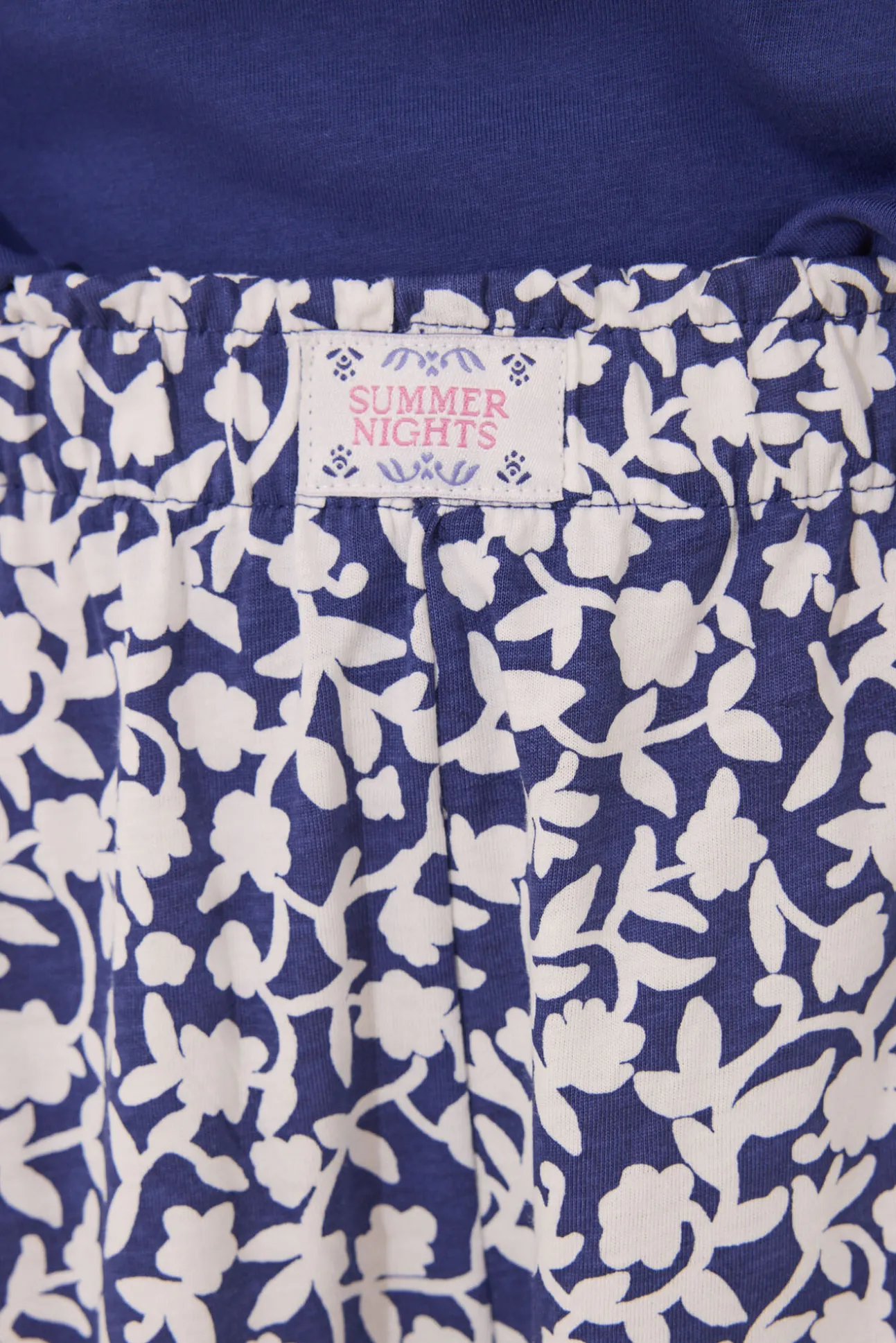 Pijama Capri 100% algodón print azul flores
