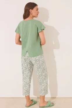 Pijama Capri 100% algodón verde
