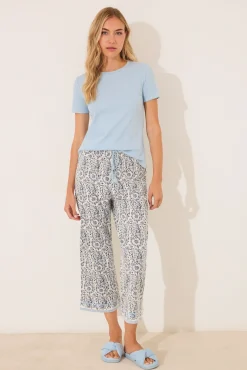 Pijama Capri algodón azul paisley