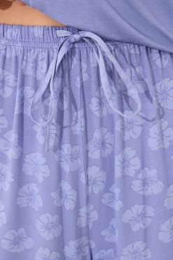 Pijama Capri manga corta azul viscosa