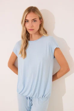 Pijama Capri viscosa brillos azul