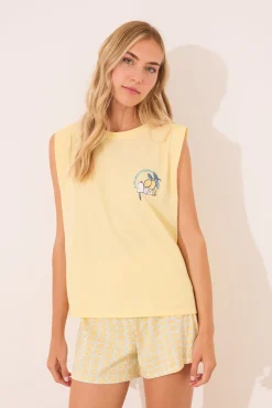 Pijama corto 100% algodón limones Snoopy