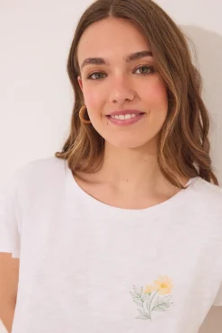 Pijama corto 100% algodón marfil