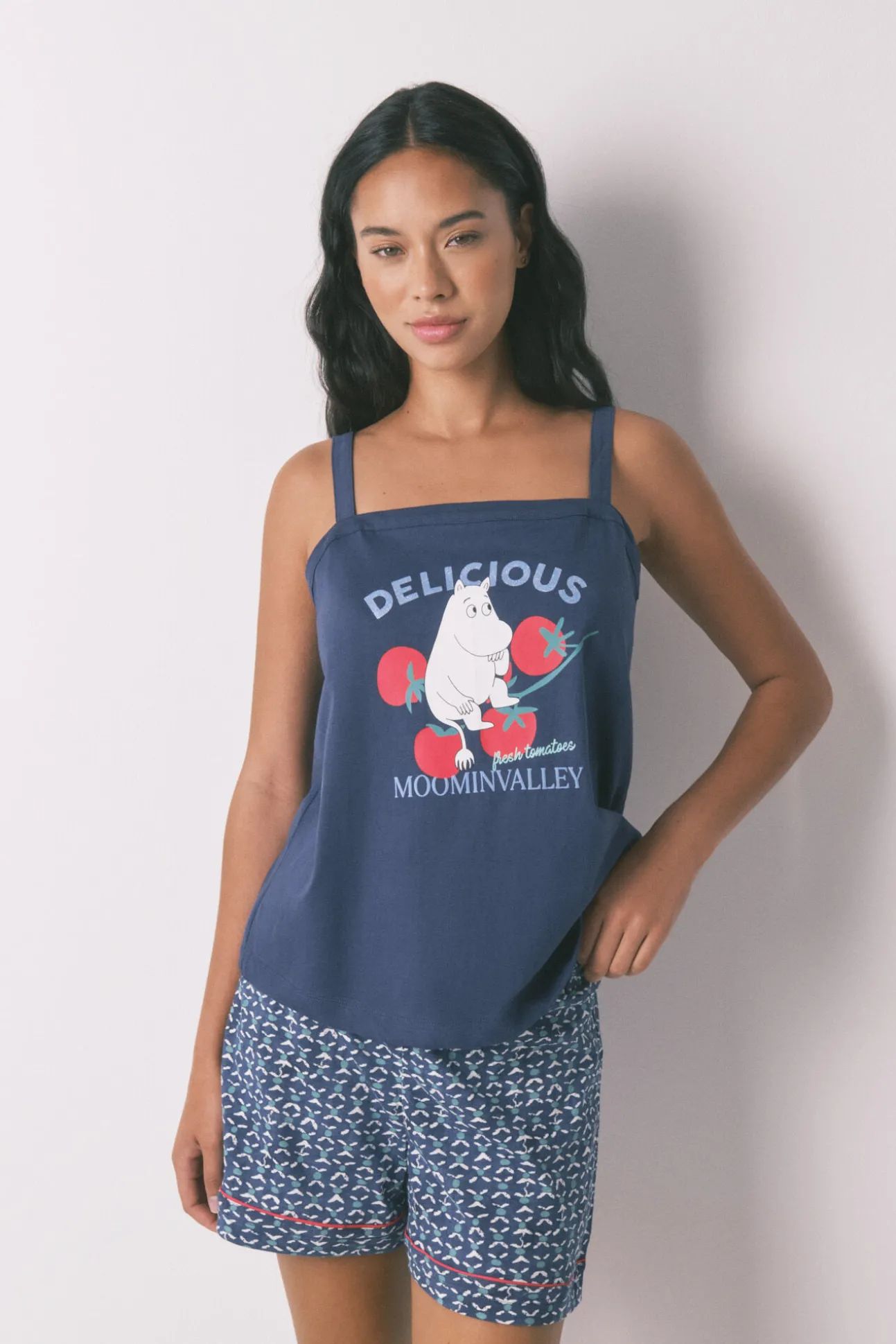 Pijama corto 100% algodón Moomin azul