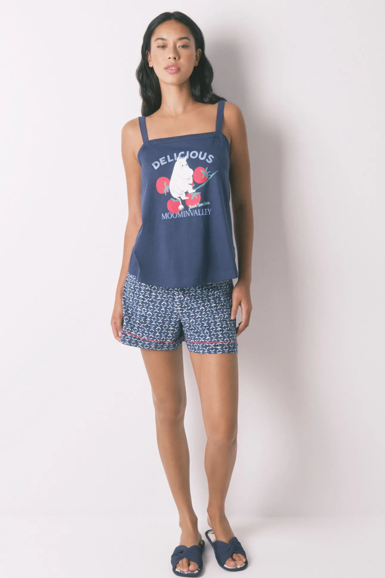Pijama corto 100% algodón Moomin azul