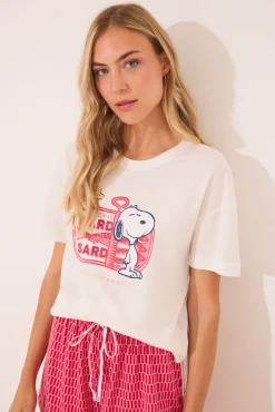 Pijama corto 100% algodón Snoopy rojo