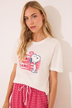 Pijama corto 100% algodón Snoopy rojo