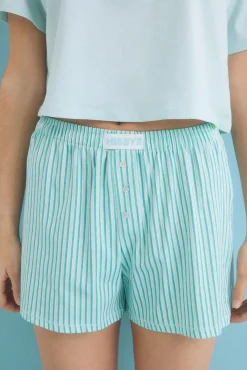 Pijama corto 100% algodón verde