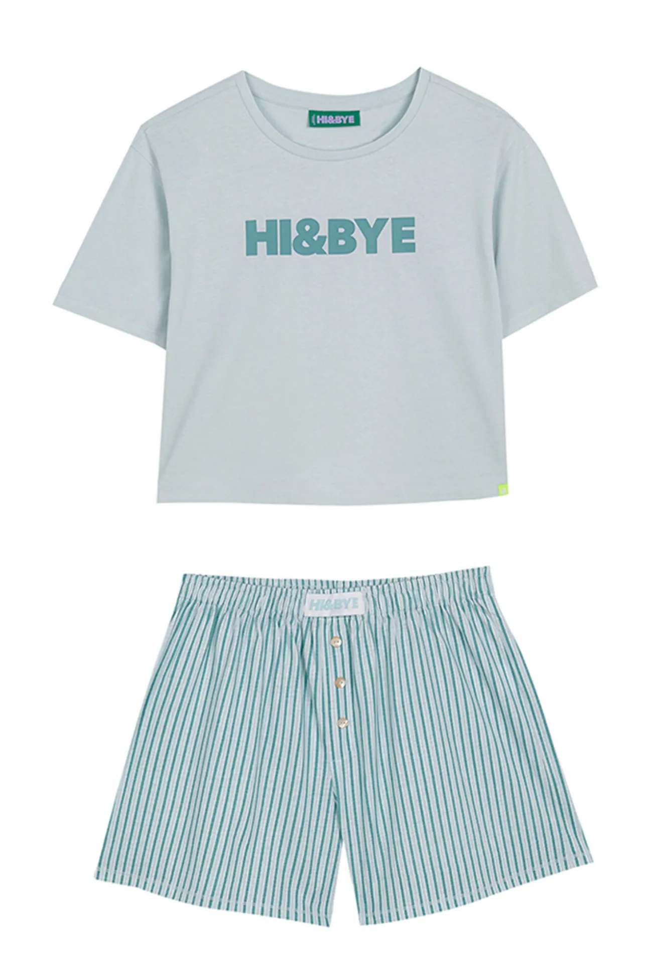 Pijama corto 100% algodón verde