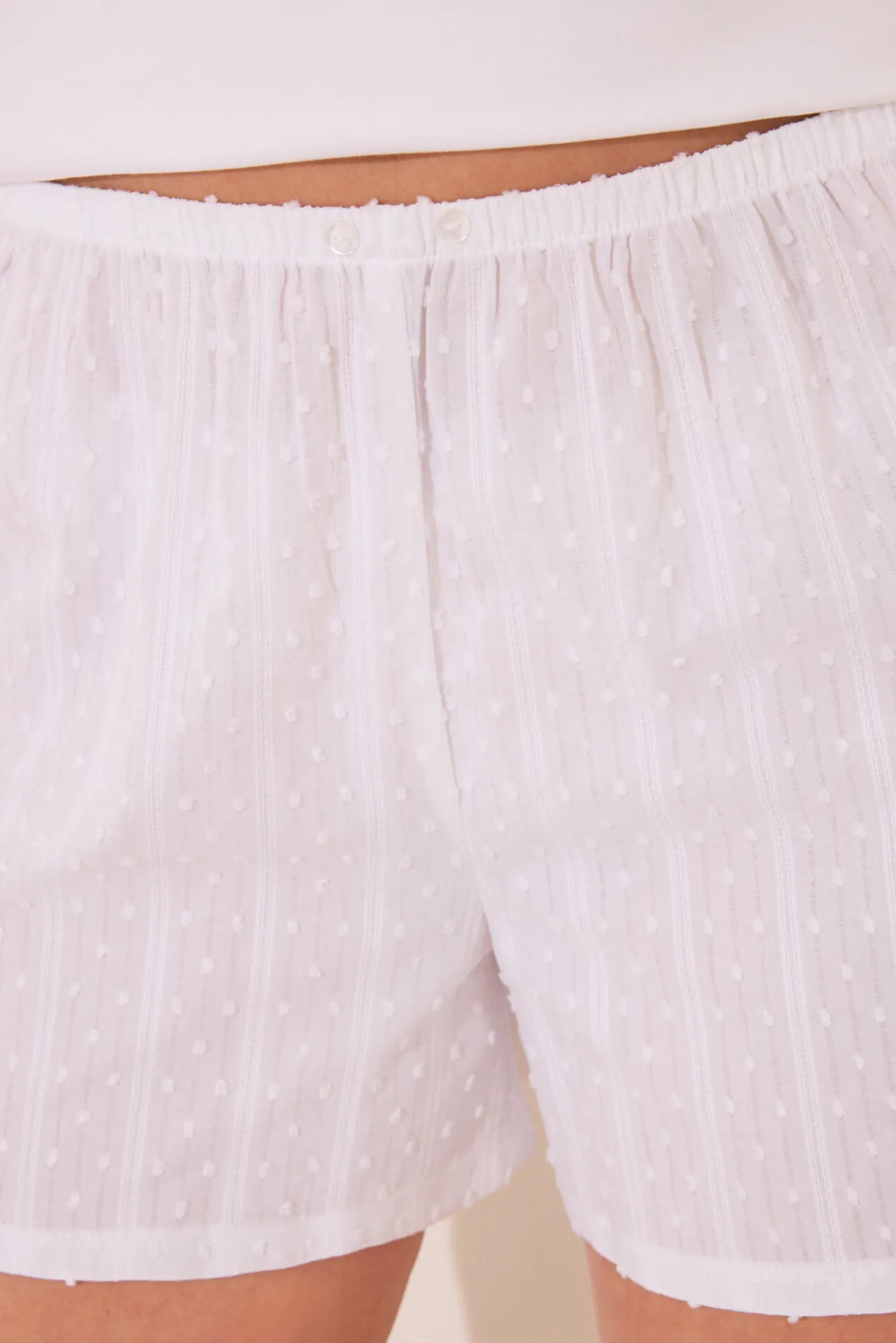 Pijama corto tirantes algodón blanco