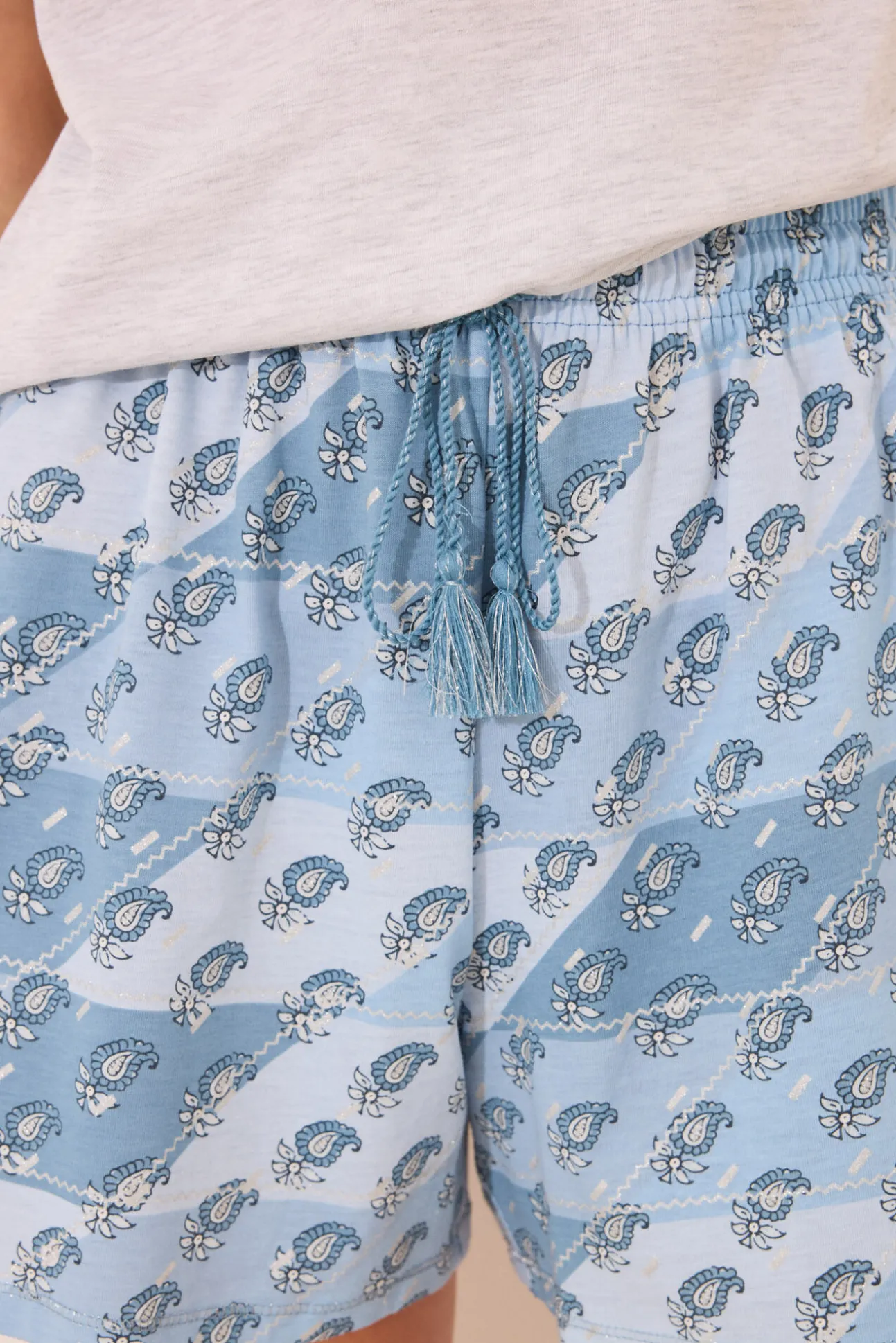 Pijama corto tirantes algodón paisley