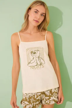 Pijama corto tirantes Lilo&Stitch algodón