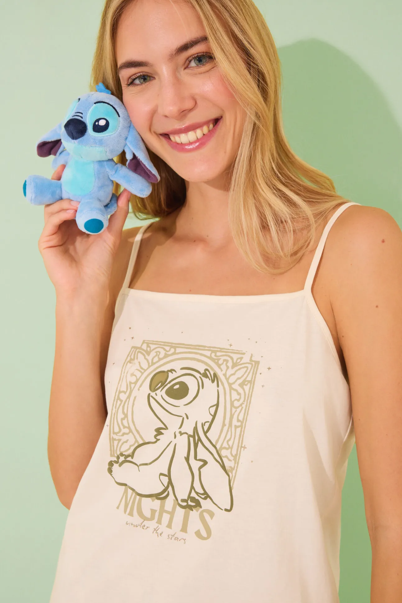 Pijama corto tirantes Lilo&Stitch algodón