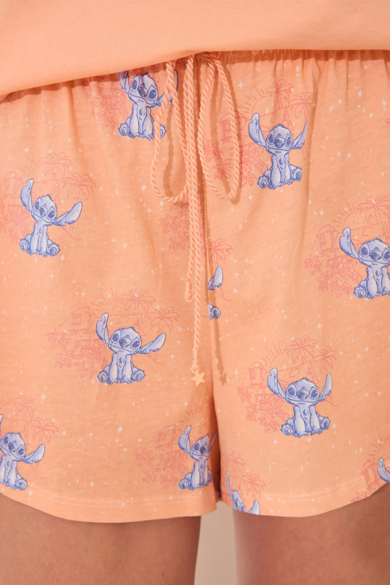 Pijama corto tirantes naranja Lilo & Stitch