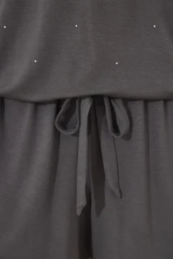 Pijama corto viscosa brillos gris