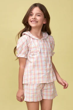 Pijama cuadros blanco