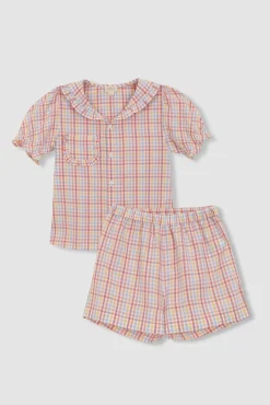Pijama cuadros blanco