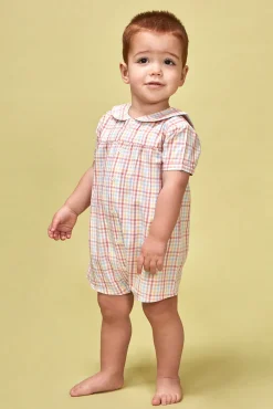 Pijama cuadros blanco