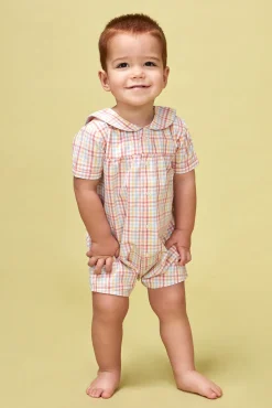 Pijama cuadros blanco