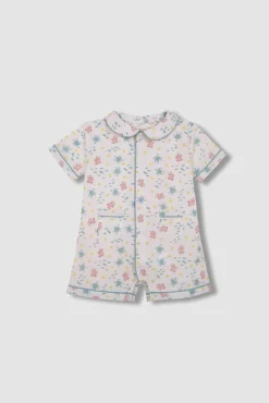 Pijama estampado fondo marino blanco