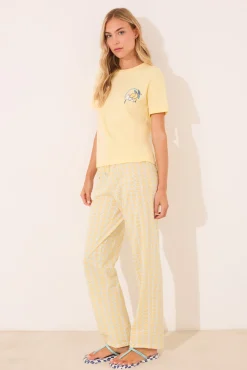 Pijama largo 100% algodón limones Snoopy