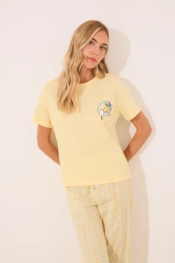 Pijama largo 100% algodón limones Snoopy