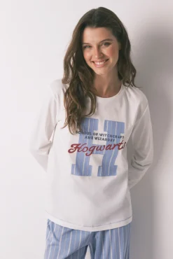 Pijama largo algodón Harry Potter marfil