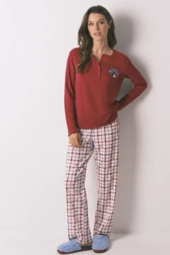 Pijama largo algodón Mickey rojo