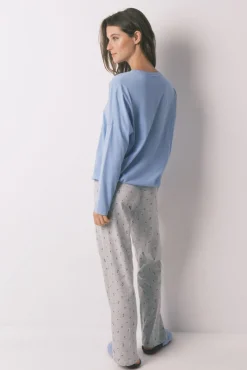 Pijama largo algodón Snoopy azul