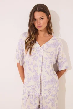 Pijama largo estampado viscosa