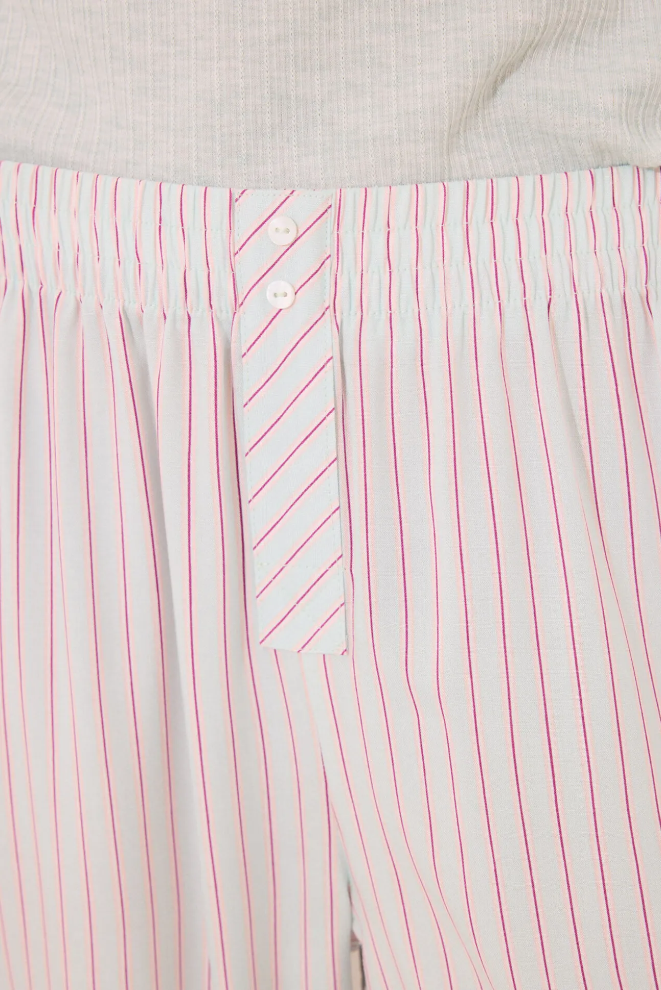 Pijama largo viscosa canalé verde rayas