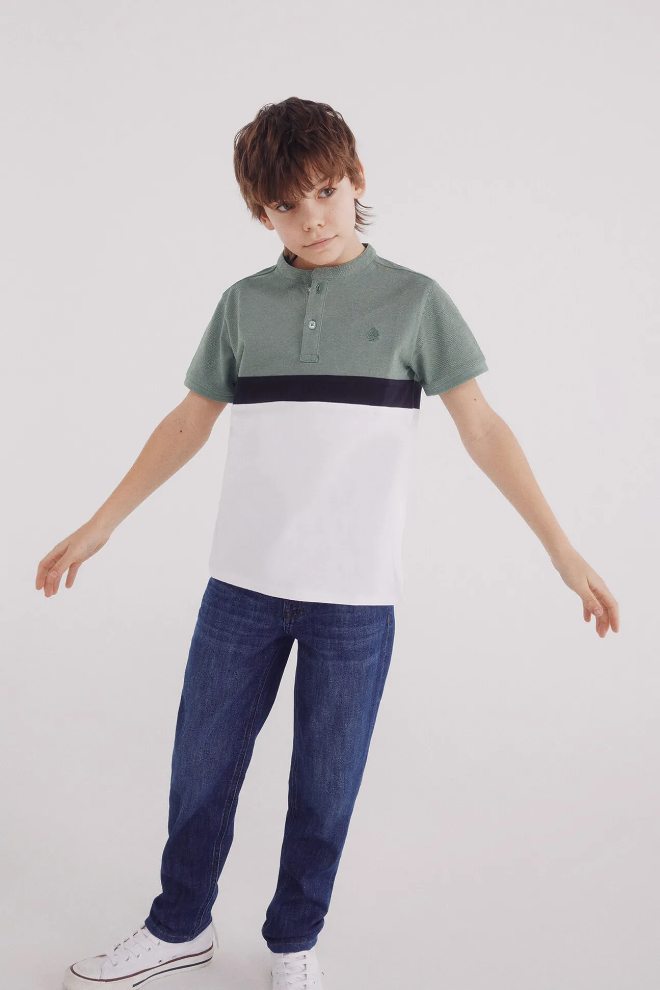 Polo block color niño