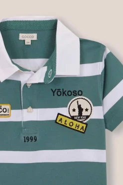 Polo rayas azul claro