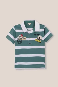 Polo rayas azul claro