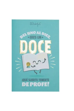 Postal - Del uno al diez, eres un doce ¡Qué suerte tenerte de profe!