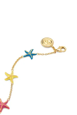 Pulsera Starfish Enamel Colors Baño Oro