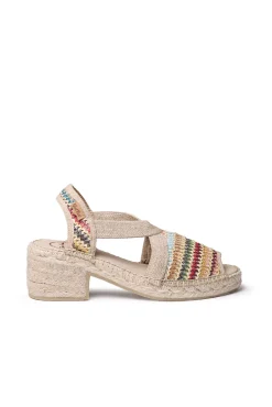 Sandalia tacón con elásticos
