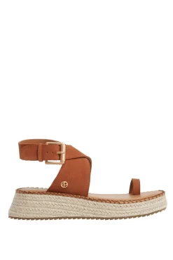 Sandalias De Cuña En Ante