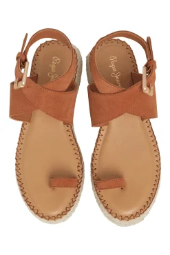 Sandalias De Cuña En Ante